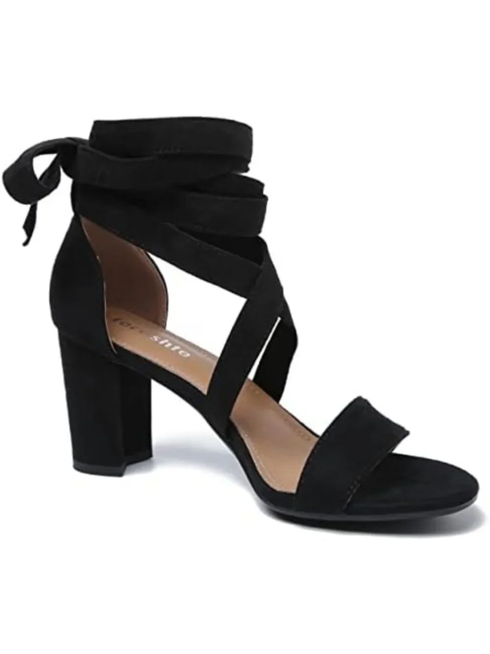 Strappy Lace-Up Ankle Wrap Block Heel Sandals - Open Toe Chunky Heels, 3